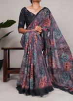 Georgette Lilac Casual Wear Printed Saree